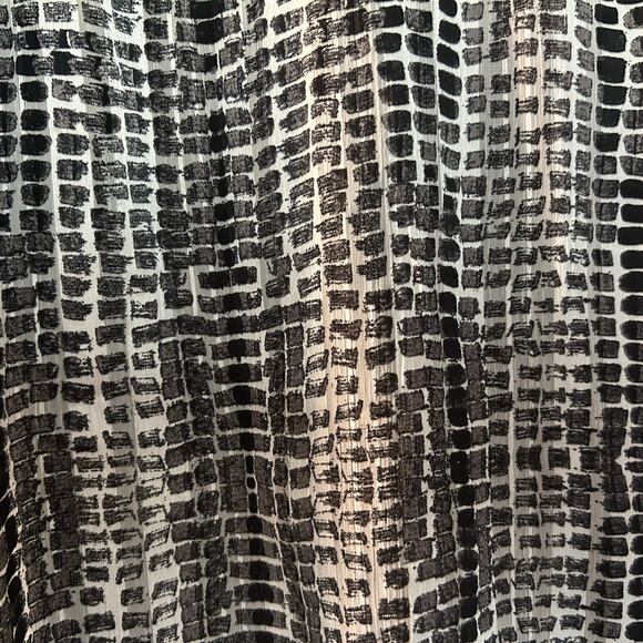 ALYX Top Tunic Blouse Black 1X Geometric Crochet Neck Long Peasant Sleeve Sheer - Picture 9 of 10